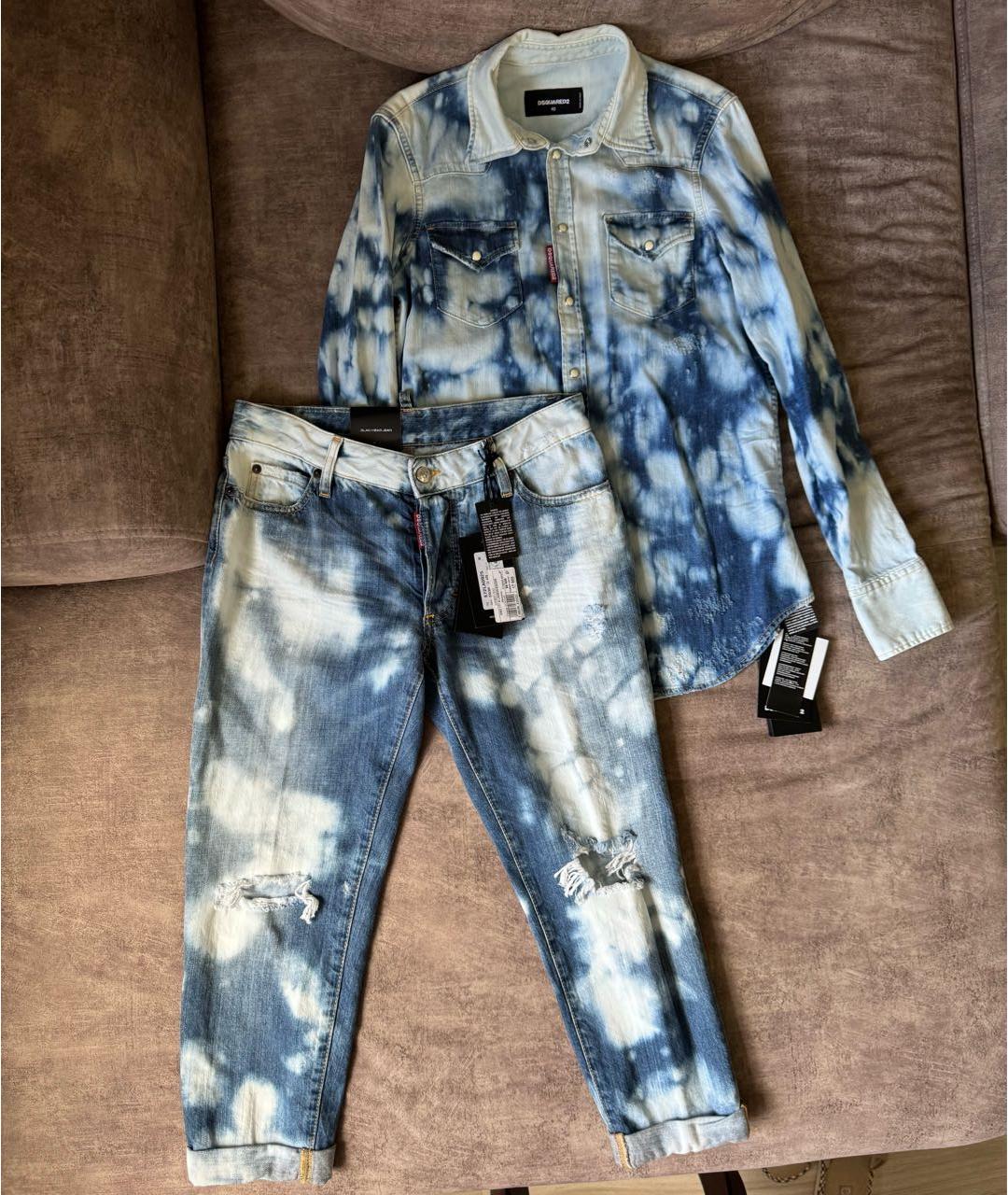 DSQUARED2 Голубые хлопковые джинсы слим, фото 5