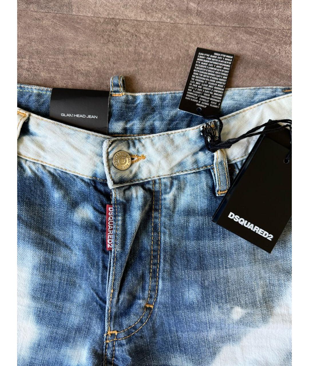 DSQUARED2 Голубые хлопковые джинсы слим, фото 4