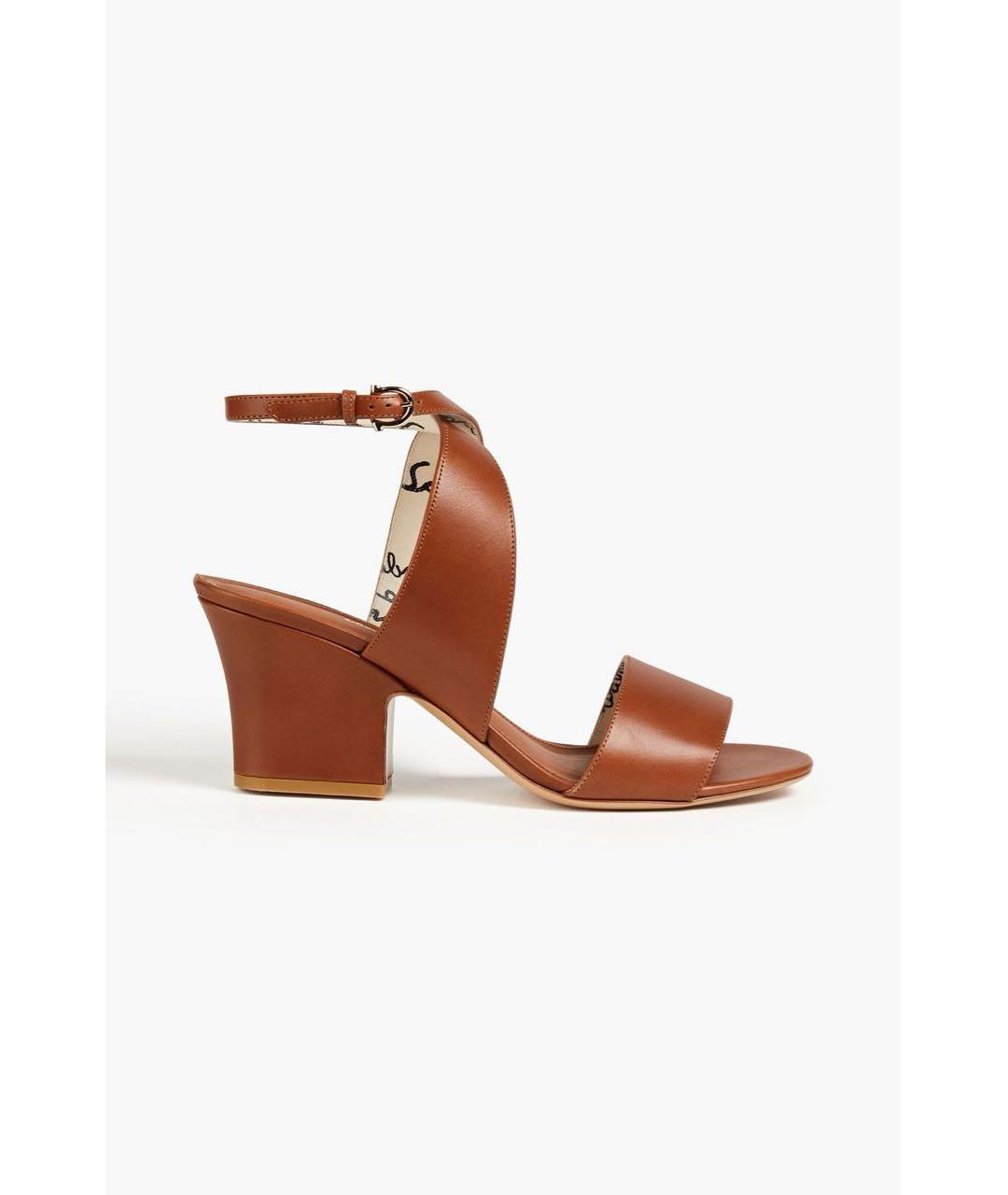 FERRAGAMO Коричневые кожаные босоножки, фото 8