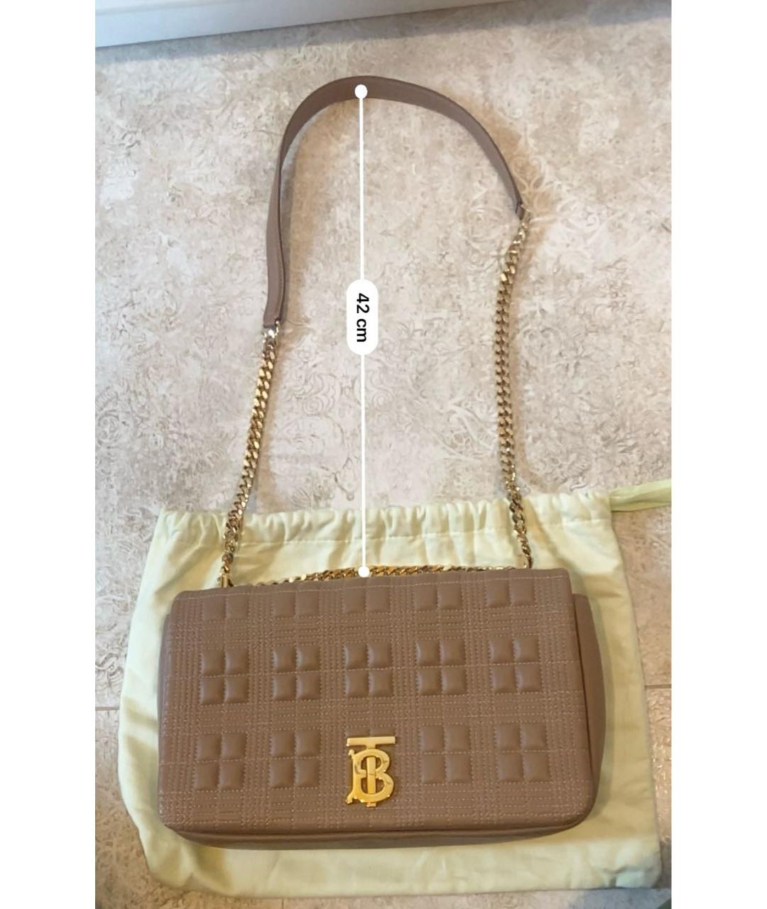 BURBERRY Бежевая кожаная сумка через плечо, фото 8