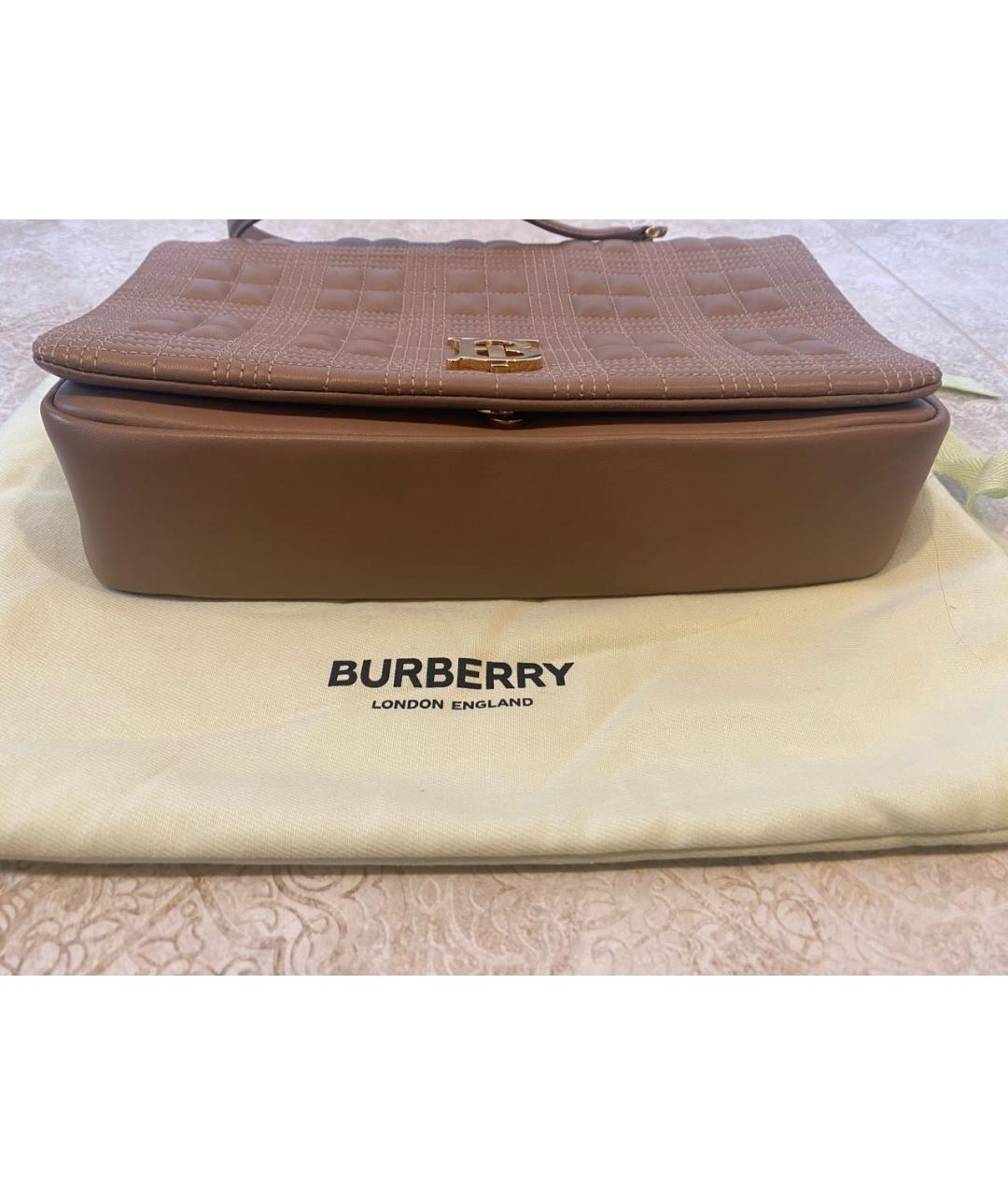 BURBERRY Бежевая кожаная сумка через плечо, фото 3