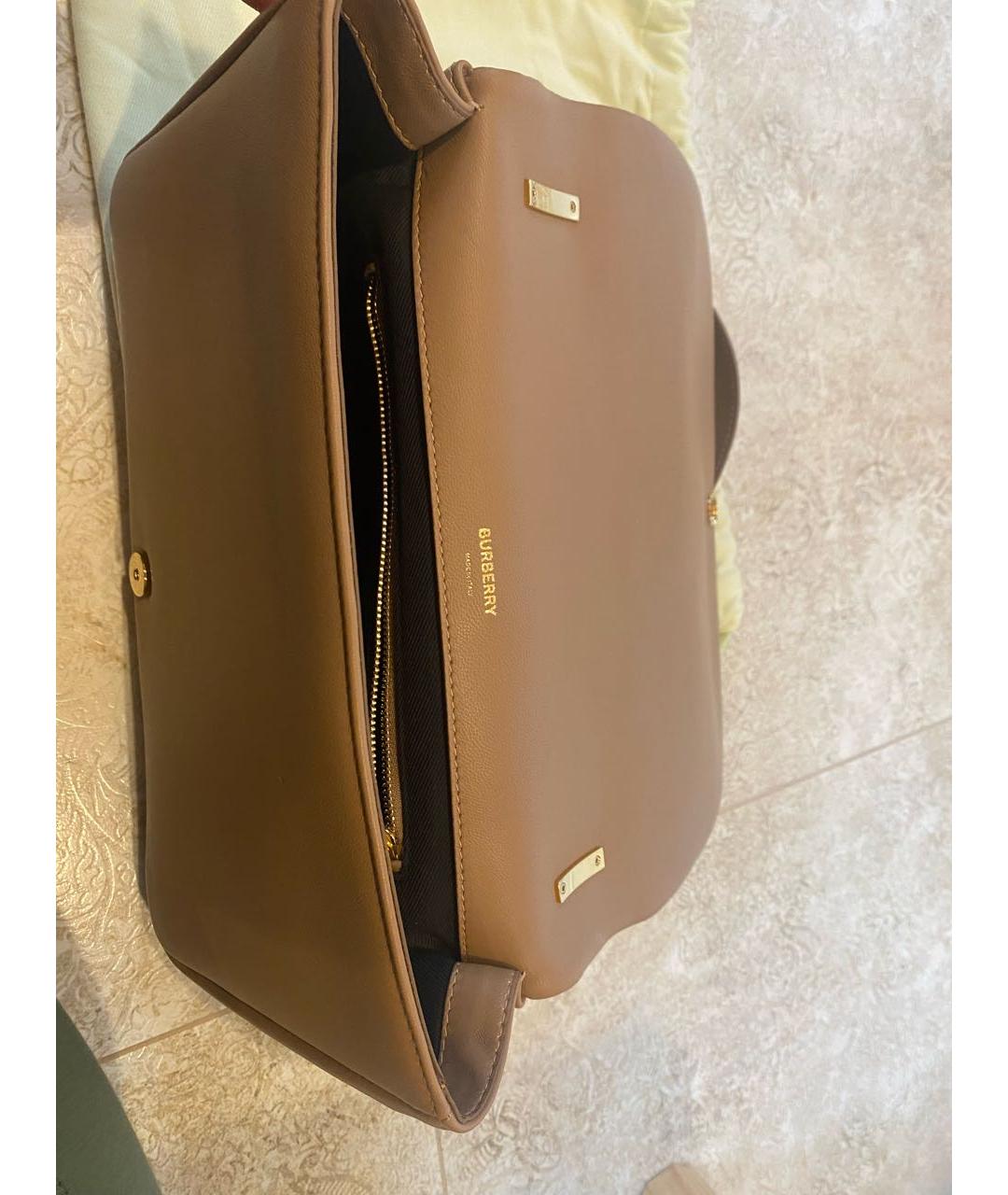 BURBERRY Бежевая кожаная сумка через плечо, фото 4