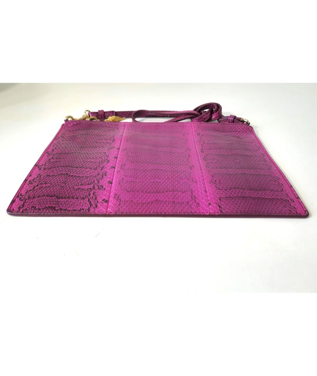 ROBERTO CAVALLI Фиолетовая косметичка из экзотической кожи, фото 4