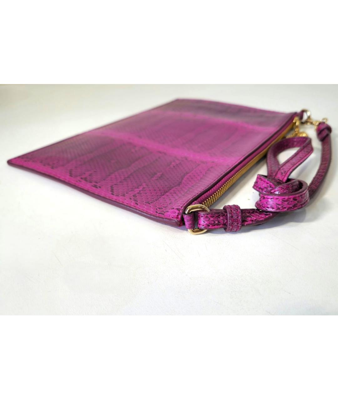 ROBERTO CAVALLI Фиолетовая косметичка из экзотической кожи, фото 3