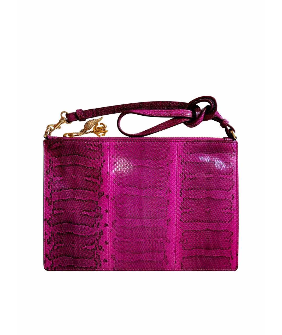 ROBERTO CAVALLI Фиолетовая косметичка из экзотической кожи, фото 1