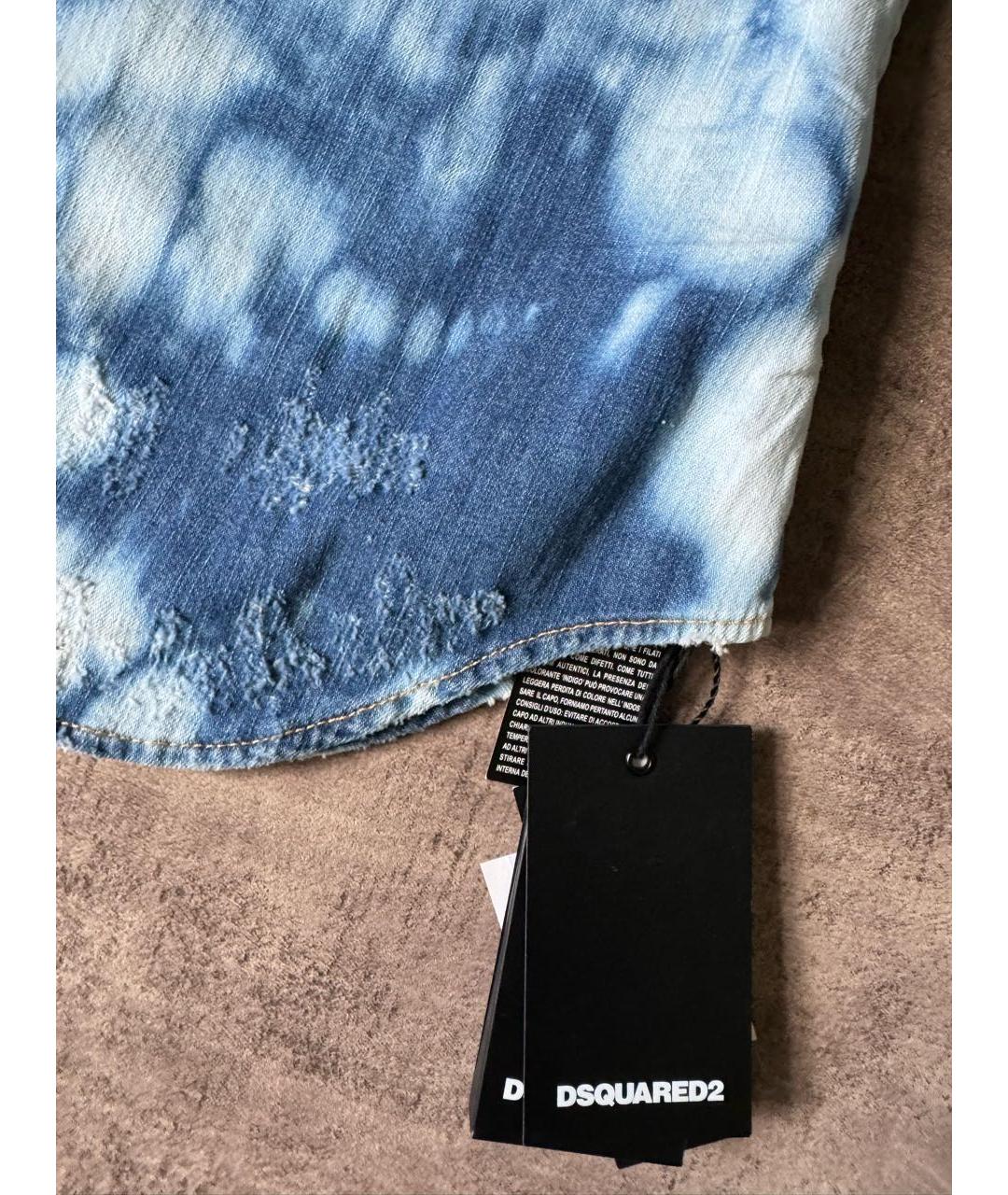 DSQUARED2 Голубая деним рубашка, фото 4