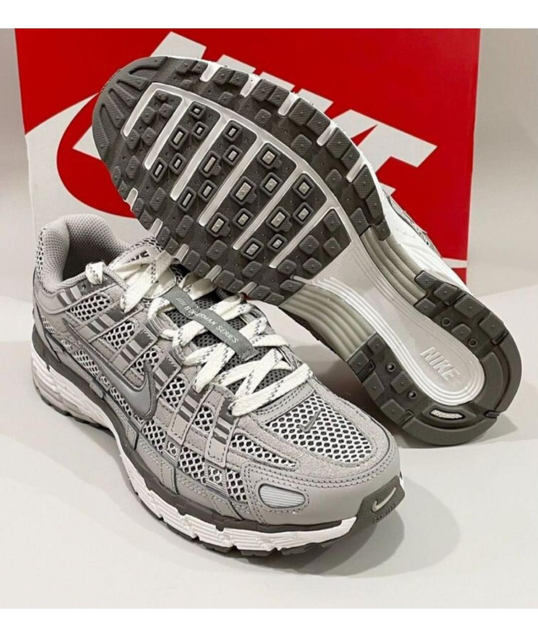 NIKE Серые текстильные низкие кроссовки / кеды, фото 6