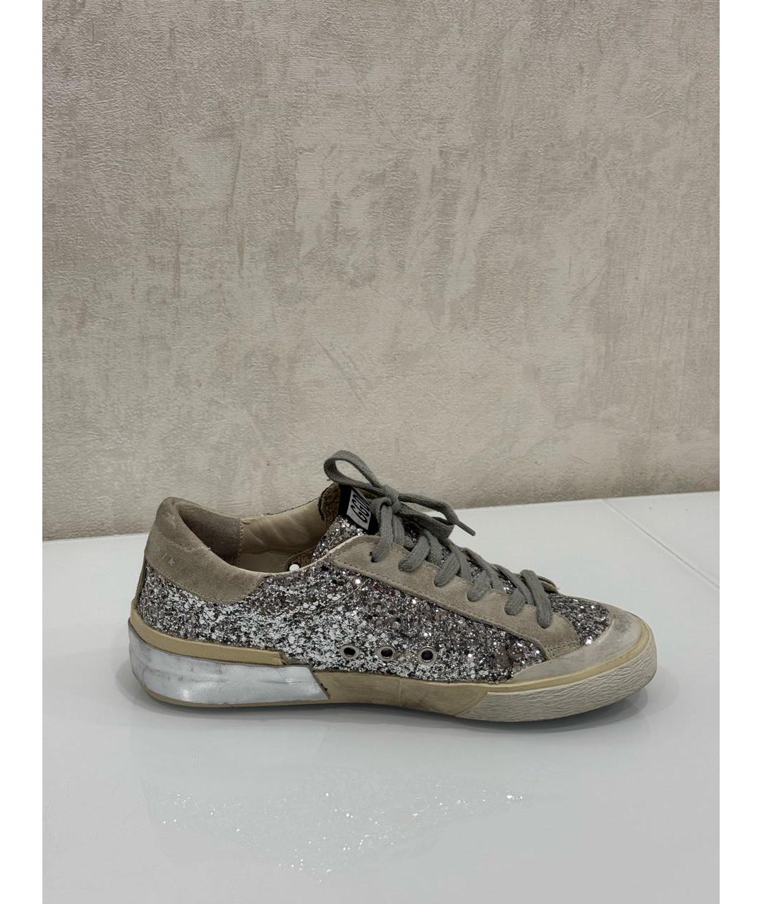 GOLDEN GOOSE DELUXE BRAND Серебряные замшевые кеды, фото 6