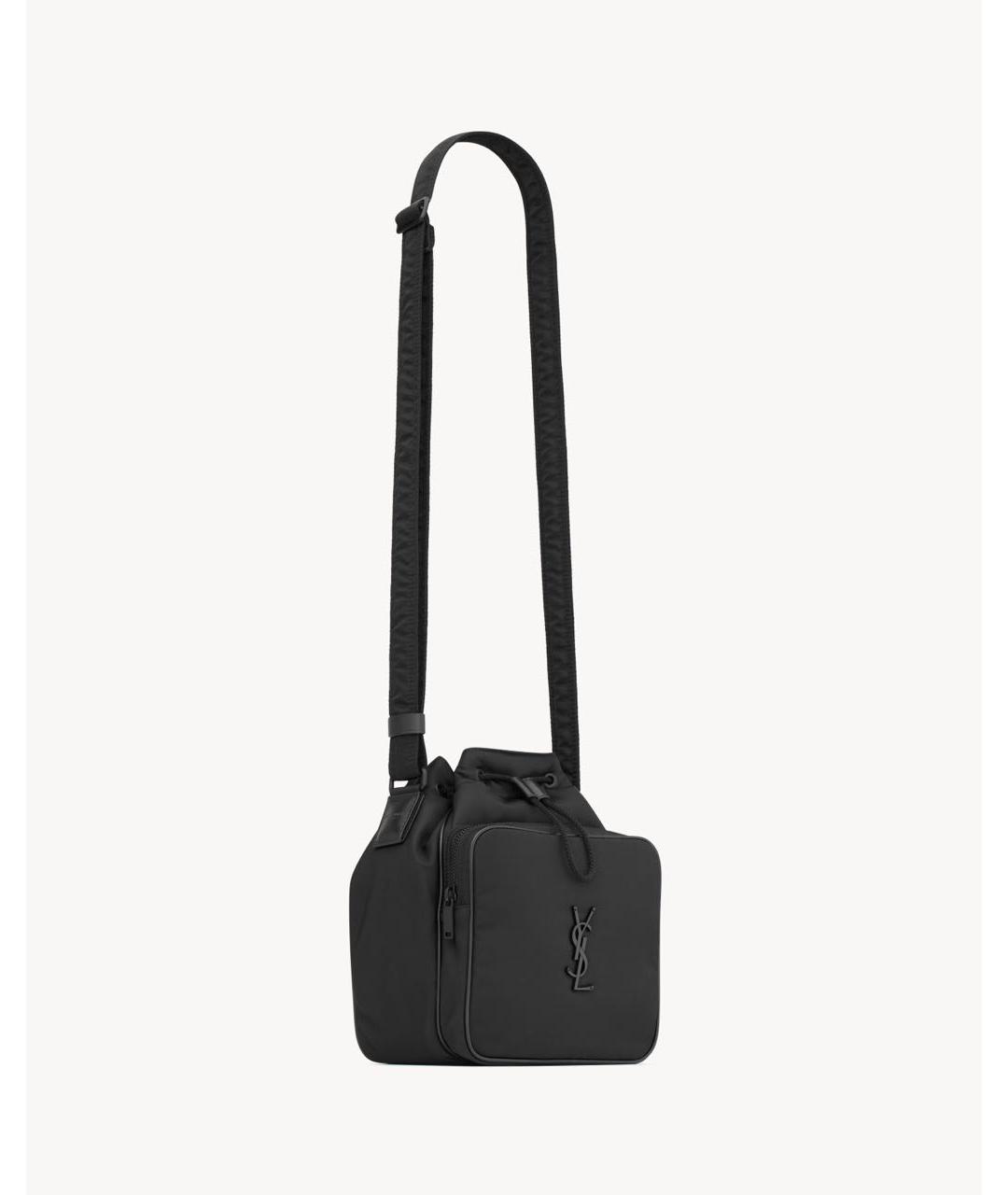 SAINT LAURENT Черная синтетическая сумка на плечо, фото 3