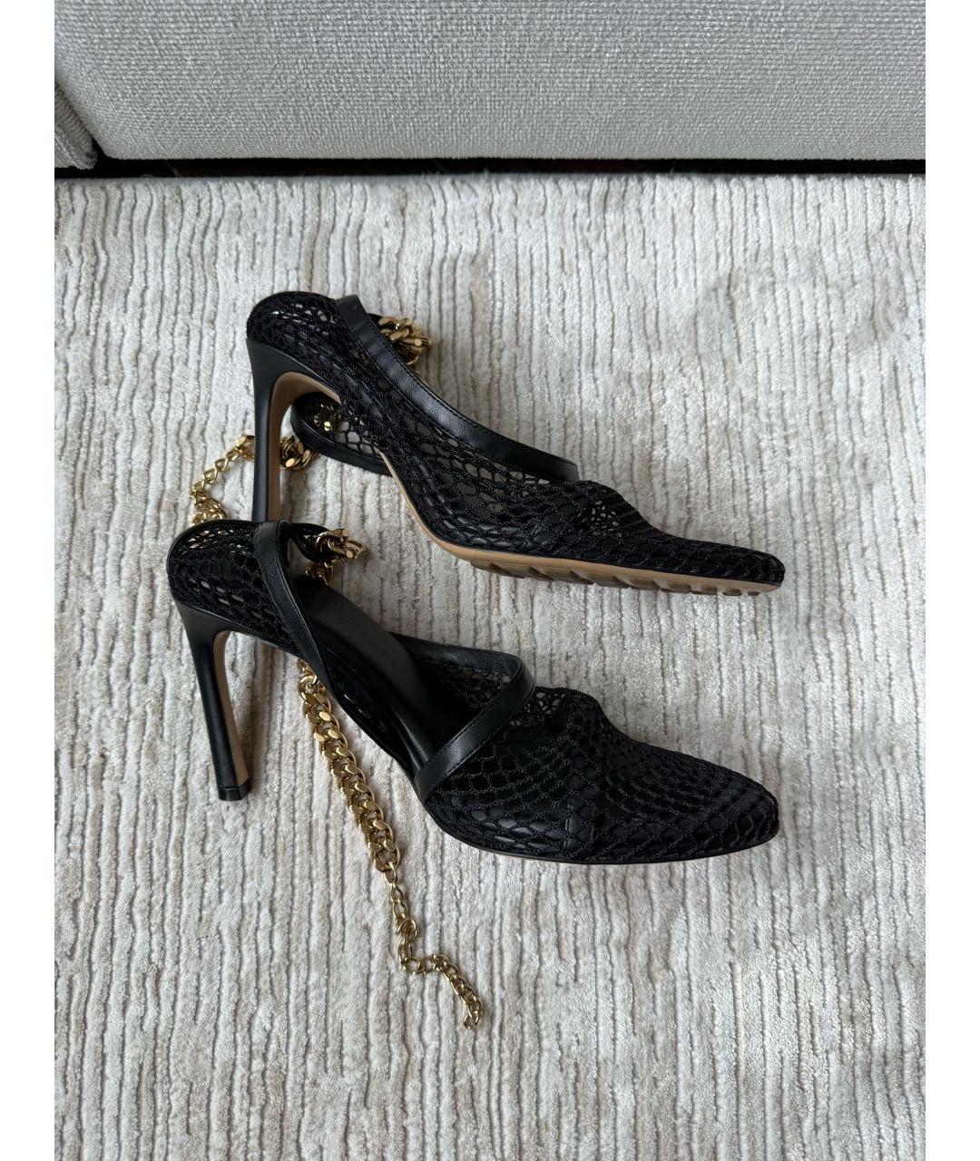 BOTTEGA VENETA Черные текстильные босоножки, фото 4