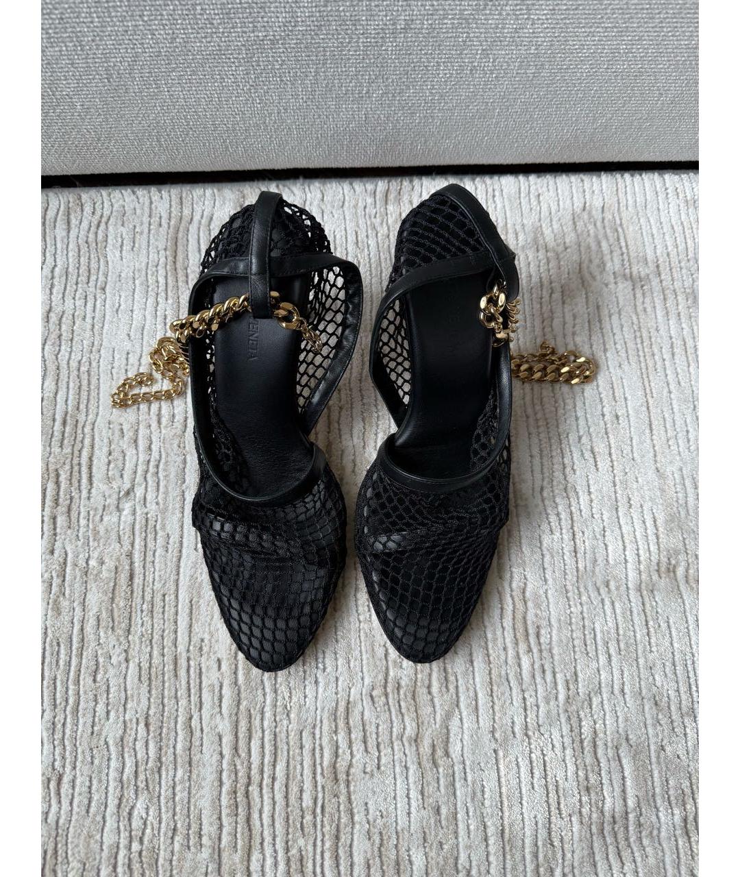BOTTEGA VENETA Черные текстильные босоножки, фото 3