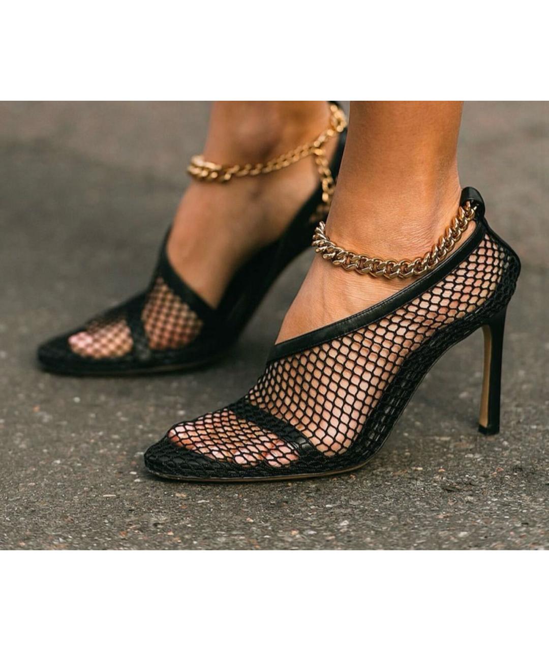 BOTTEGA VENETA Черные текстильные босоножки, фото 7