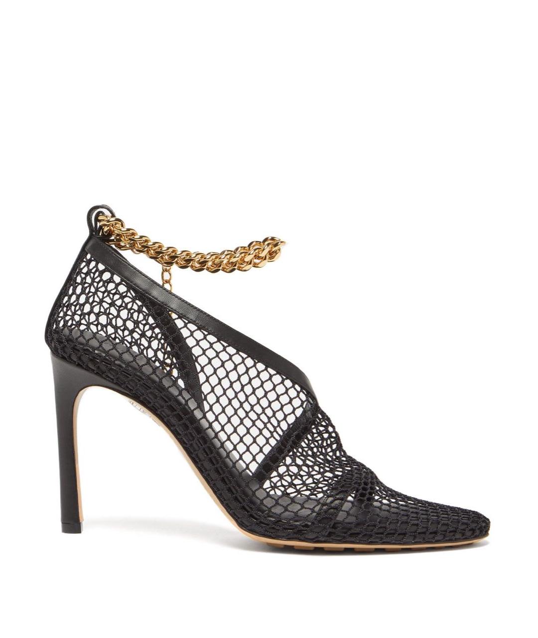 BOTTEGA VENETA Черные текстильные босоножки, фото 8