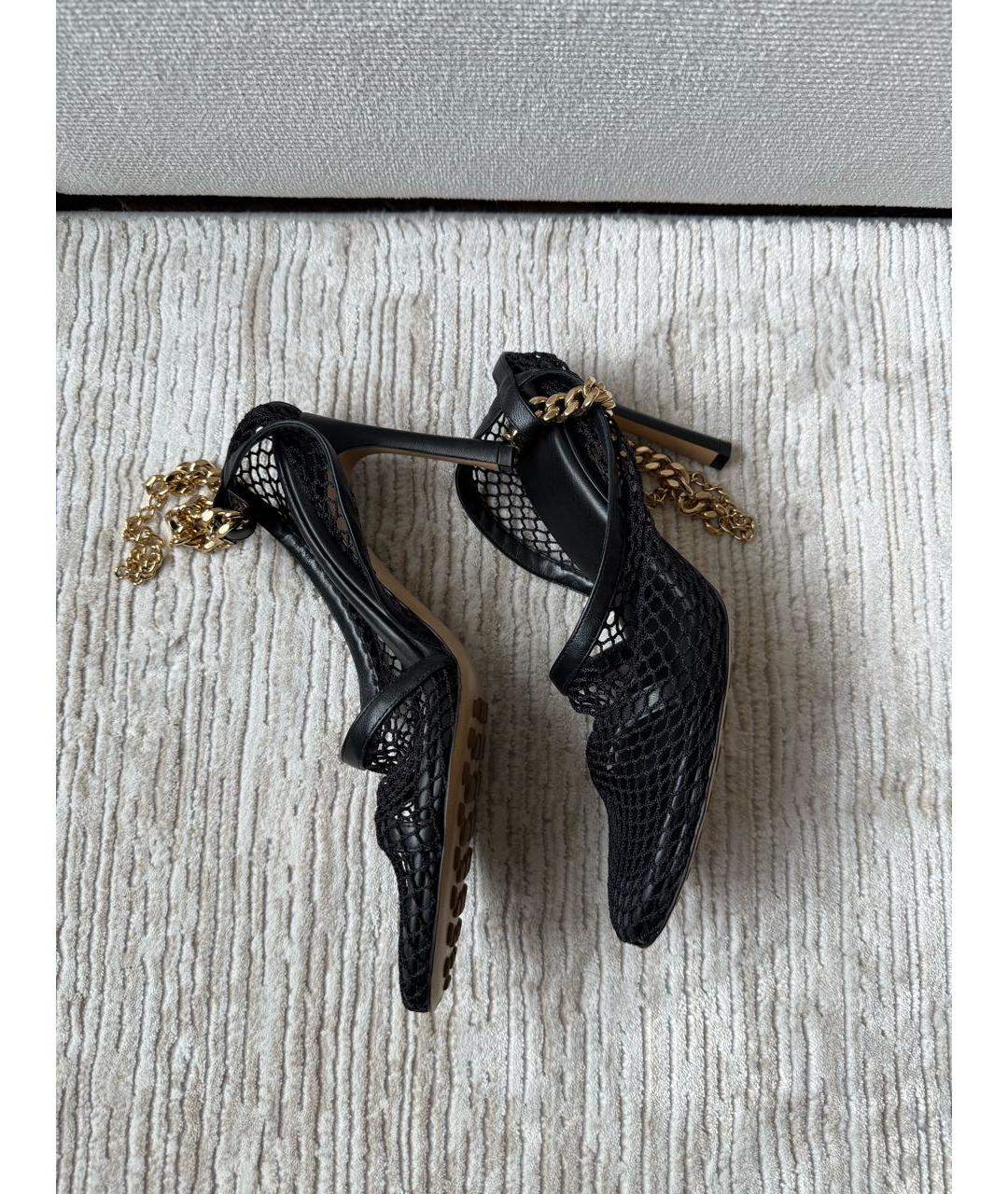 BOTTEGA VENETA Черные текстильные босоножки, фото 5