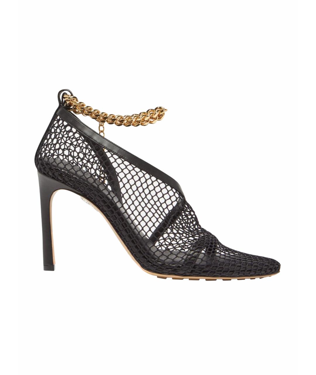 BOTTEGA VENETA Черные текстильные босоножки, фото 1