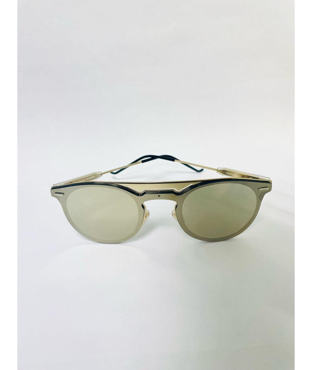 CHRISTIAN DIOR Золотые металлические солнцезащитные очки, фото 2