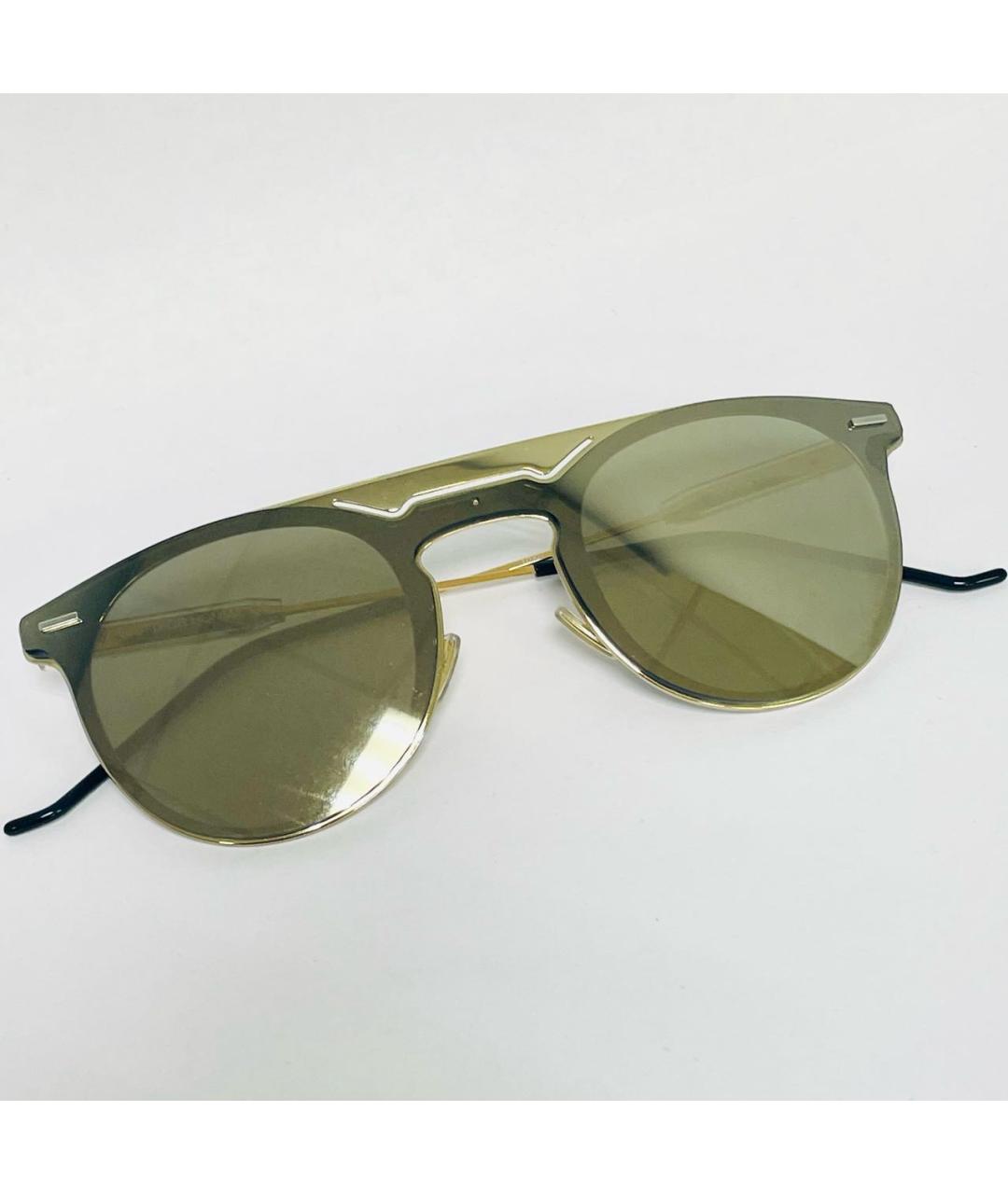 CHRISTIAN DIOR Золотые металлические солнцезащитные очки, фото 7