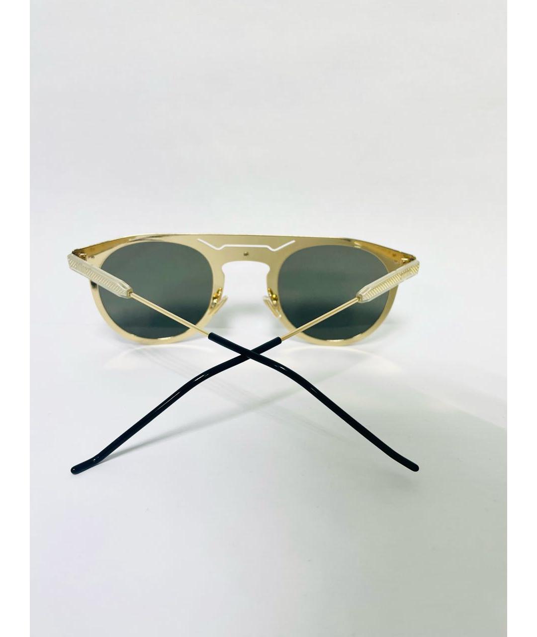 CHRISTIAN DIOR Золотые металлические солнцезащитные очки, фото 3
