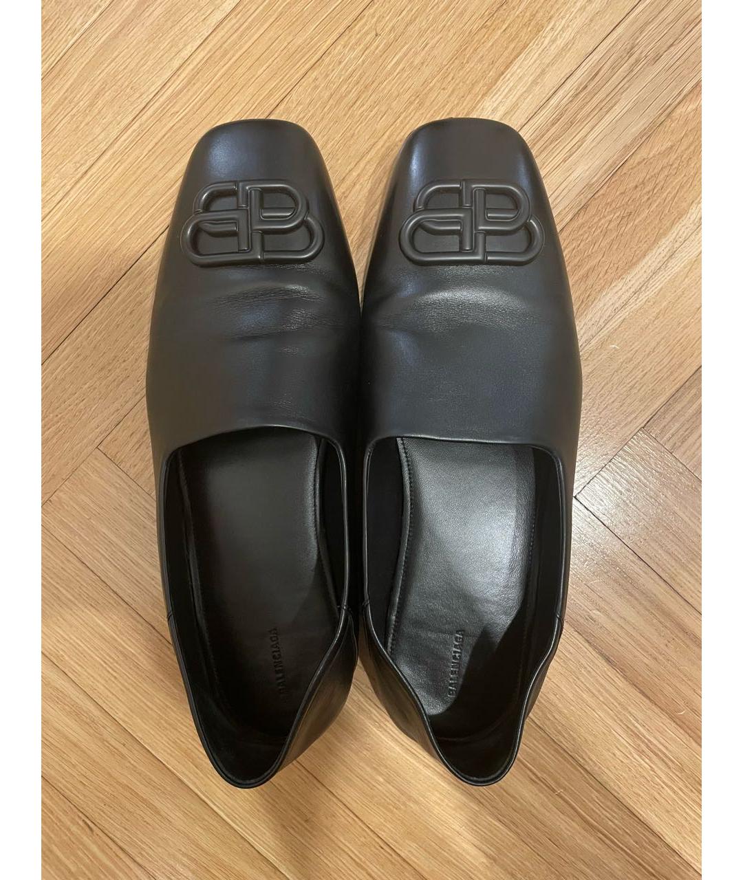 BALENCIAGA Черные кожаные лоферы, фото 3