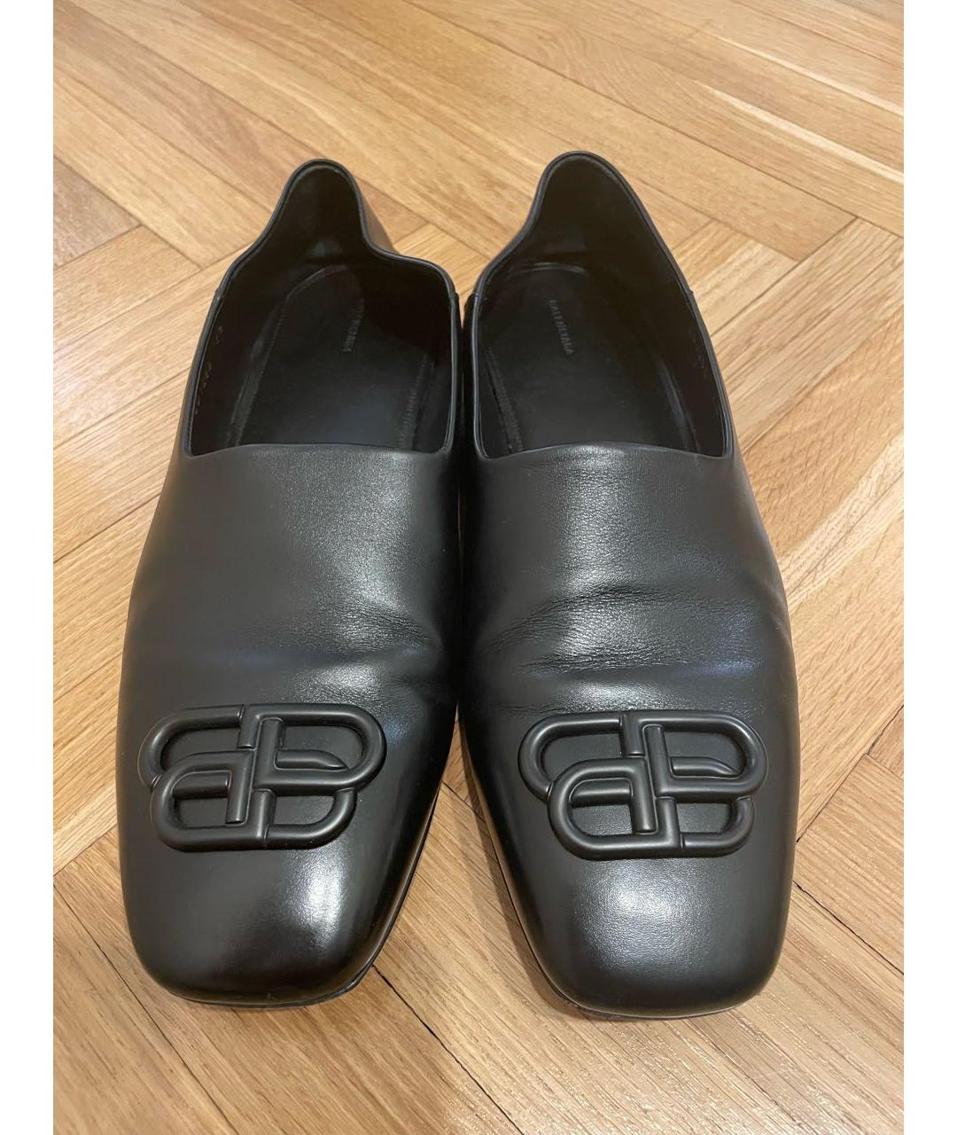 BALENCIAGA Черные кожаные лоферы, фото 2