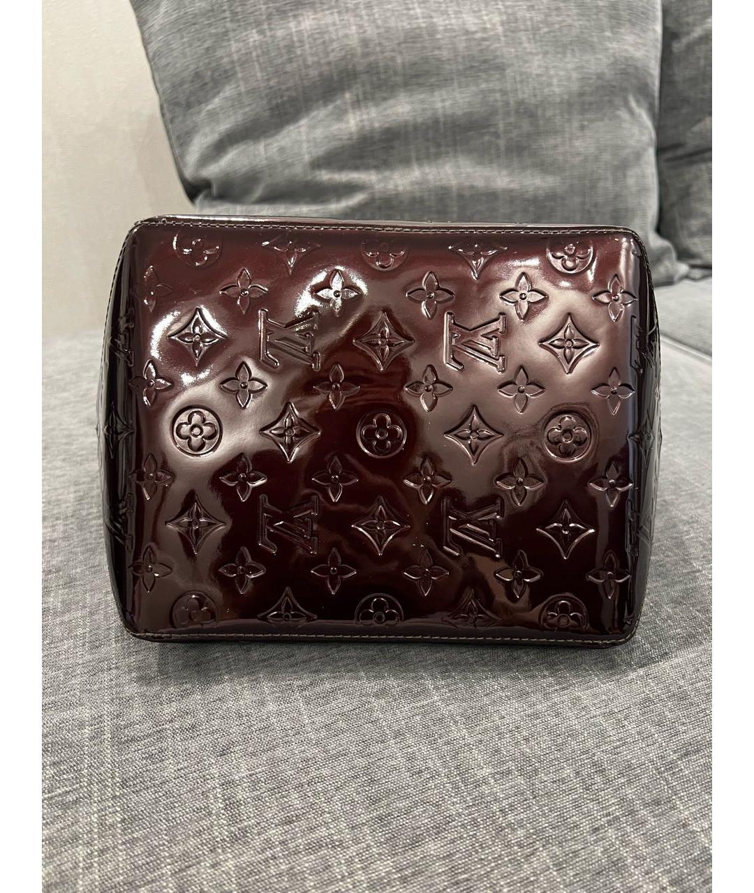 LOUIS VUITTON Бордовая сумка тоут из лакированной кожи, фото 2