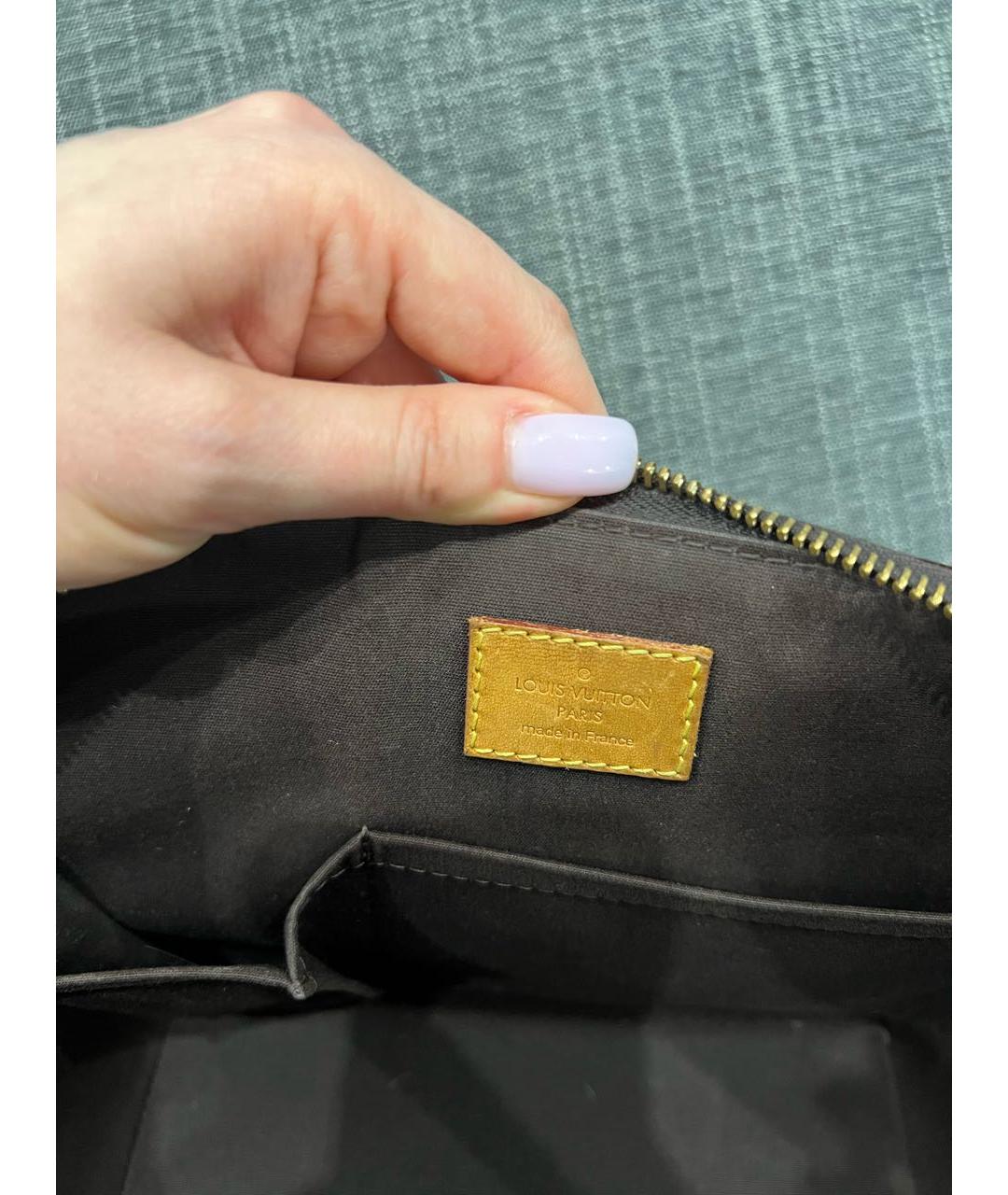 LOUIS VUITTON Бордовая сумка тоут из лакированной кожи, фото 6