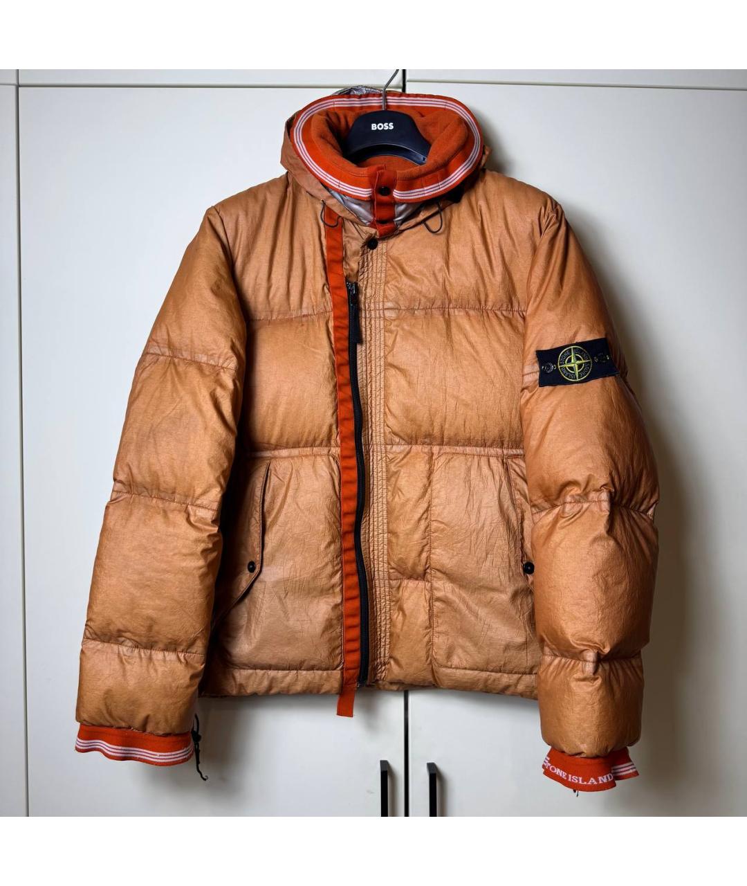 STONE ISLAND Оранжевый пуховик, фото 10