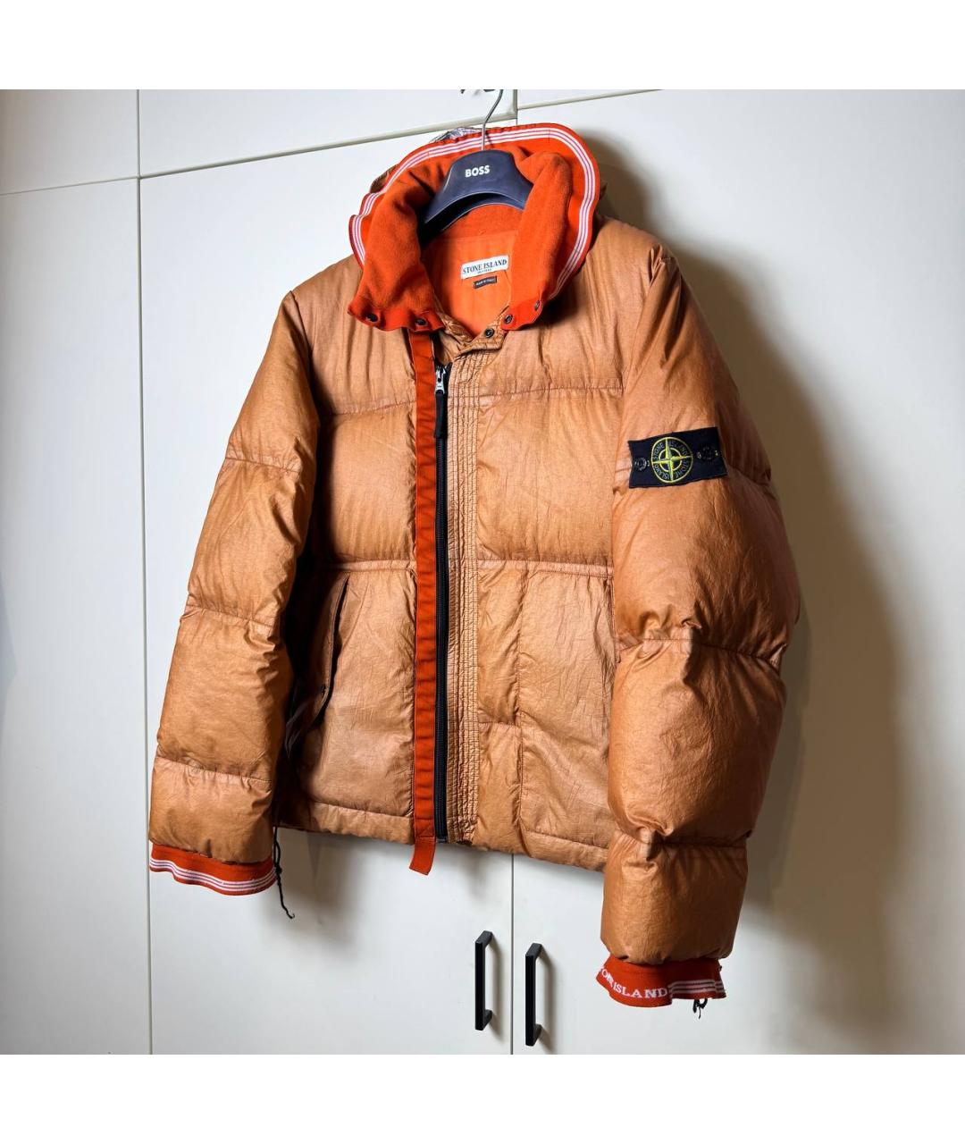 STONE ISLAND Оранжевый пуховик, фото 5