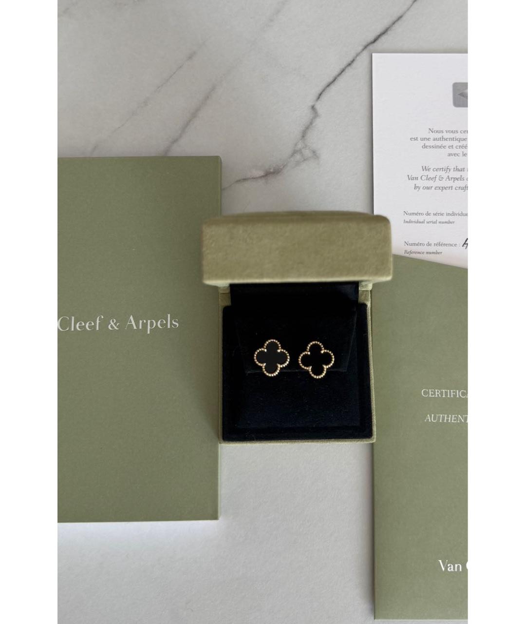 VAN CLEEF & ARPELS Черные серьги из желтого золота, фото 4