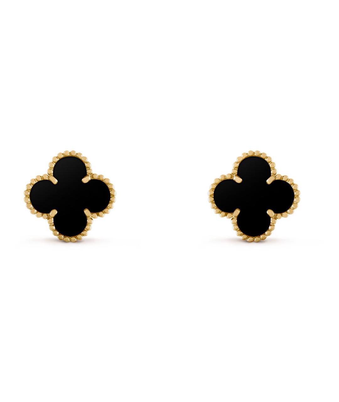 VAN CLEEF & ARPELS Черные серьги из желтого золота, фото 1