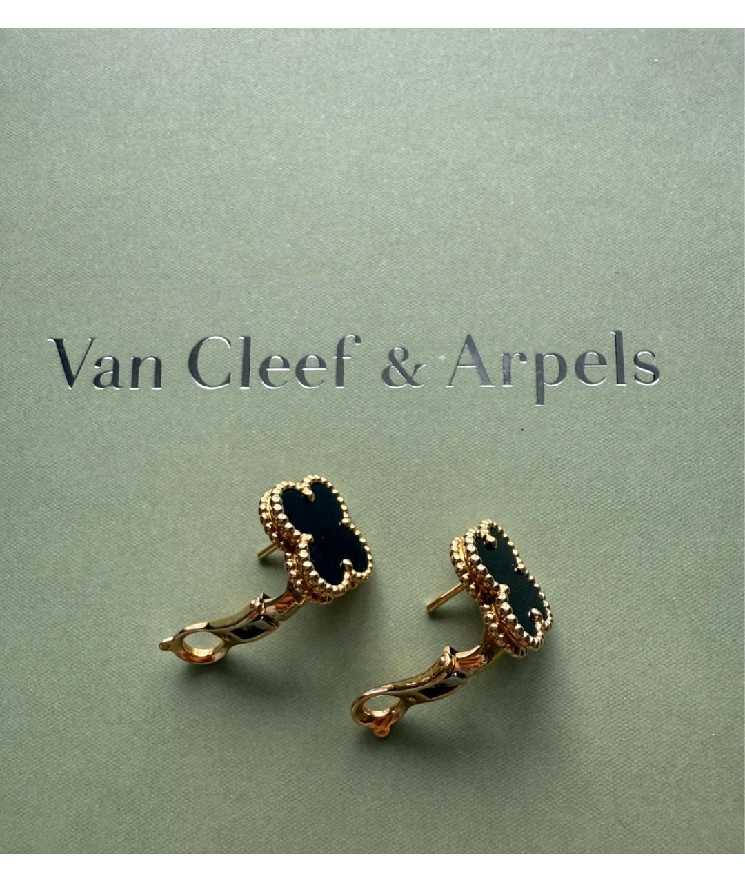 VAN CLEEF & ARPELS Черные серьги из желтого золота, фото 5