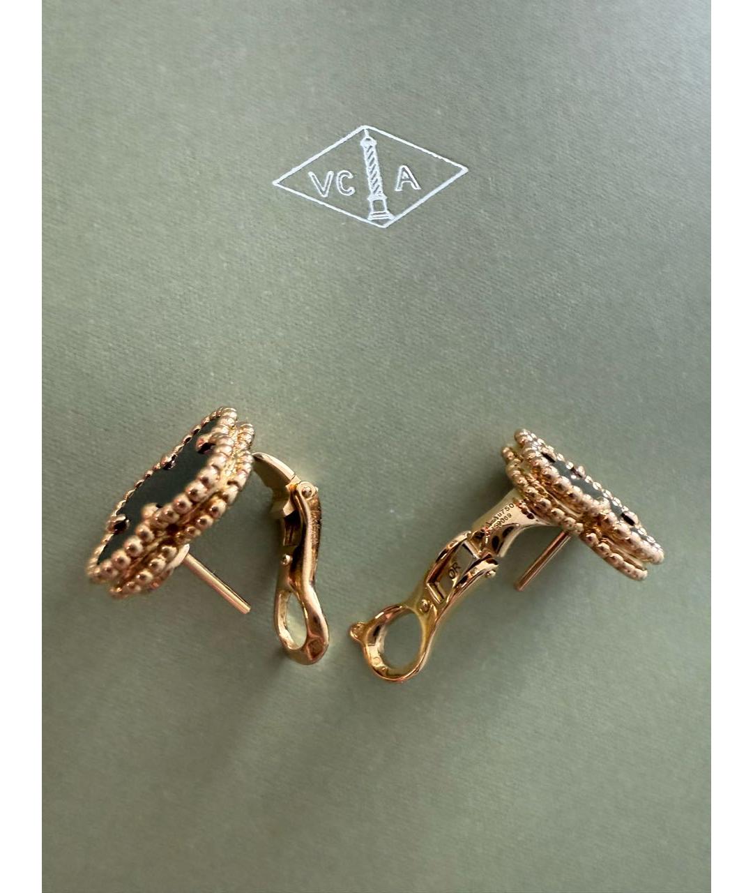 VAN CLEEF & ARPELS Черные серьги из желтого золота, фото 3