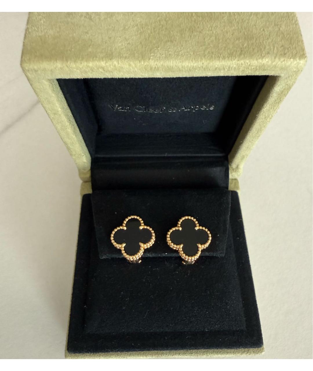 VAN CLEEF & ARPELS Черные серьги из желтого золота, фото 2