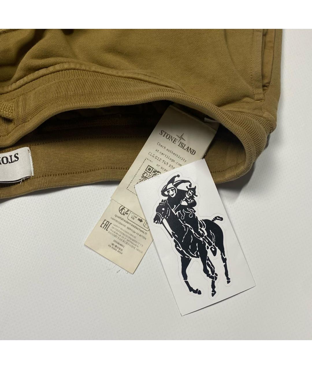 STONE ISLAND Коричневые хлопковые шорты, фото 5
