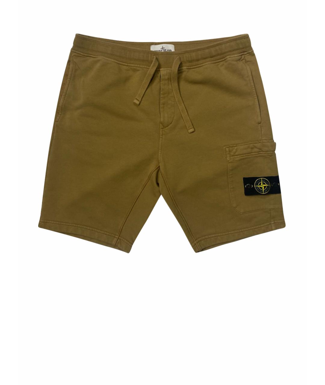 STONE ISLAND Коричневые хлопковые шорты, фото 1