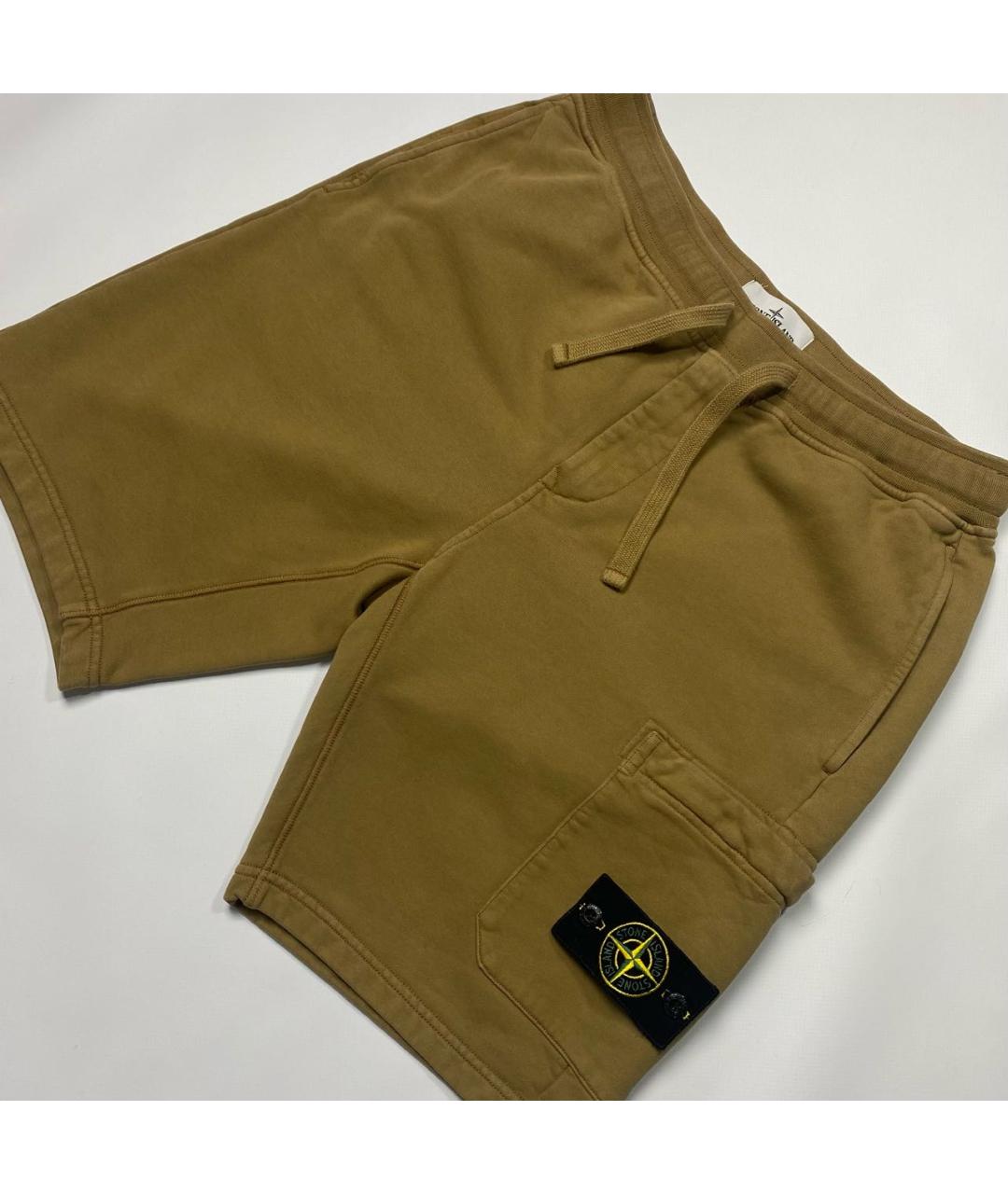 STONE ISLAND Коричневые хлопковые шорты, фото 2