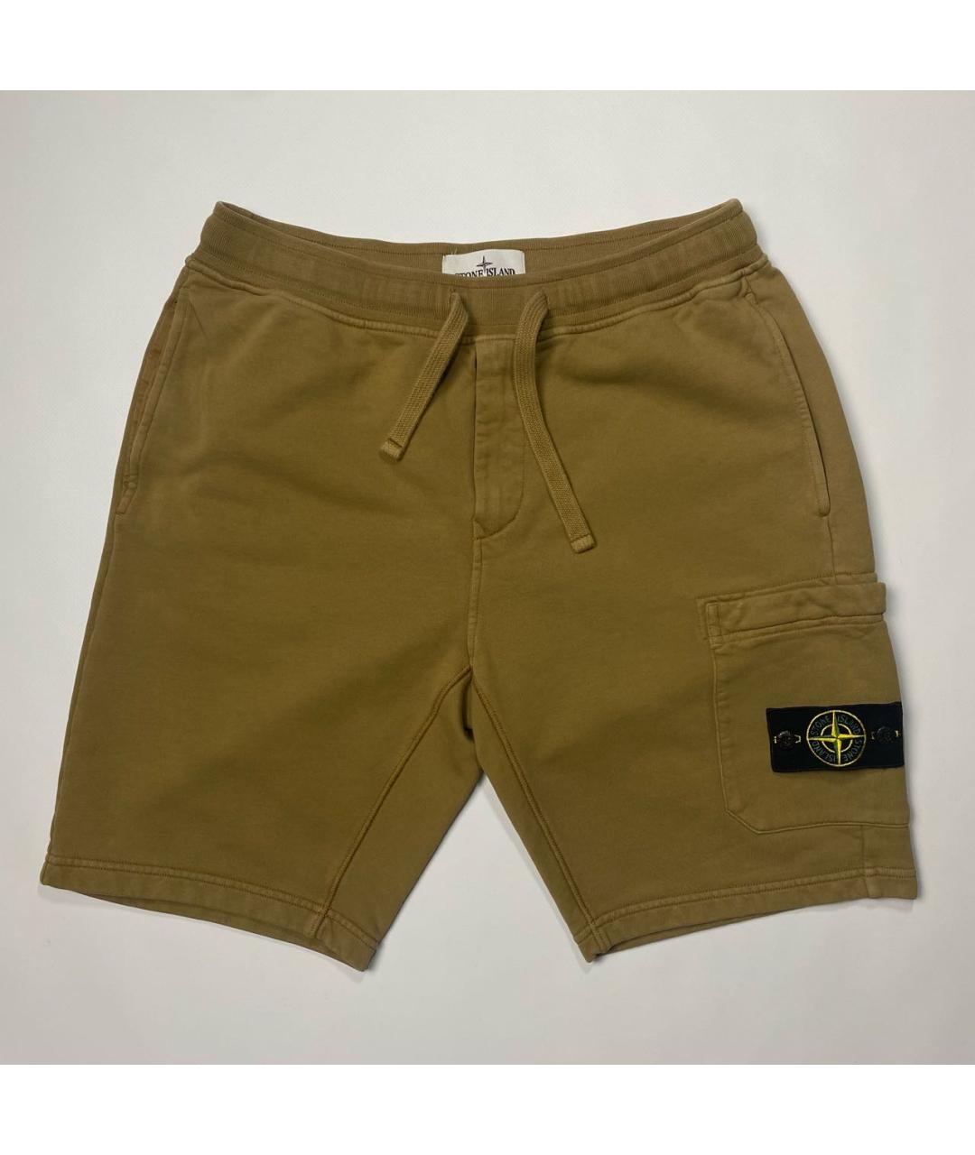 STONE ISLAND Коричневые хлопковые шорты, фото 6