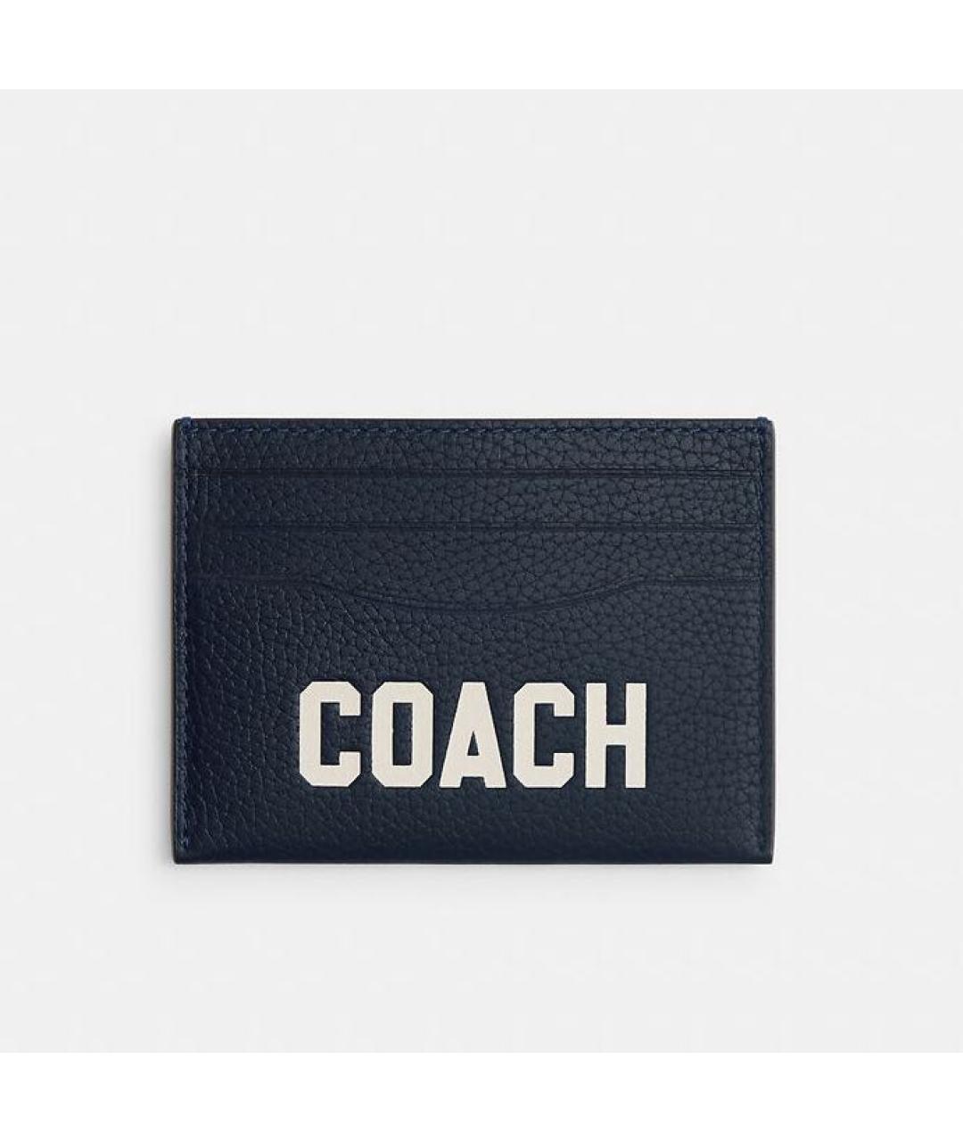 COACH Темно-синий кожаный кардхолдер, фото 5