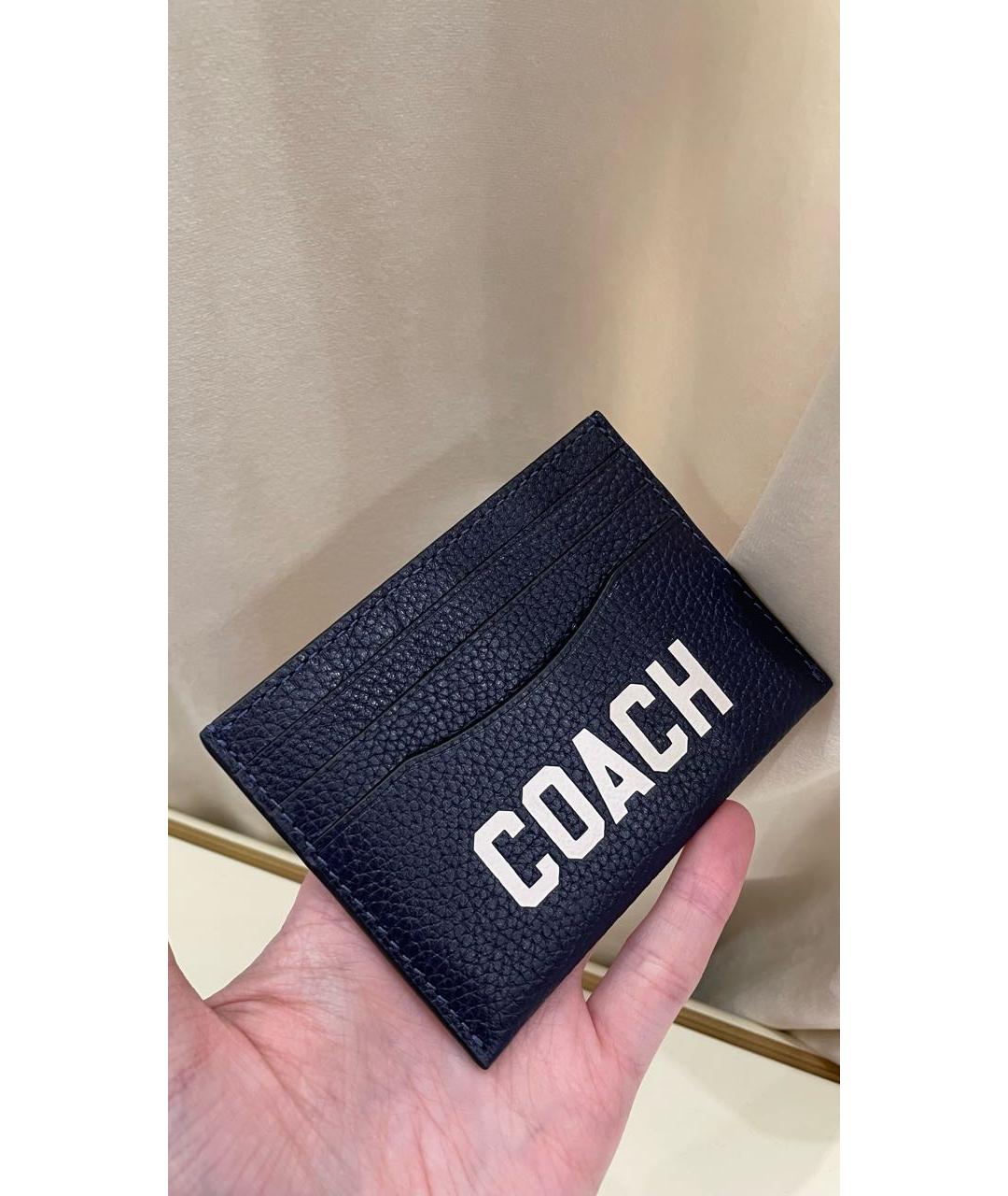COACH Темно-синий кожаный кардхолдер, фото 2