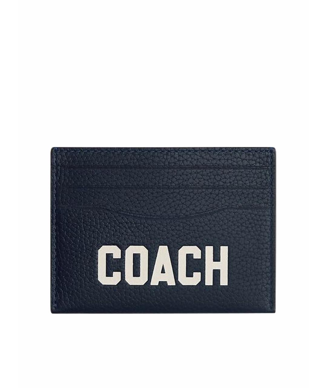 COACH Темно-синий кожаный кардхолдер, фото 1