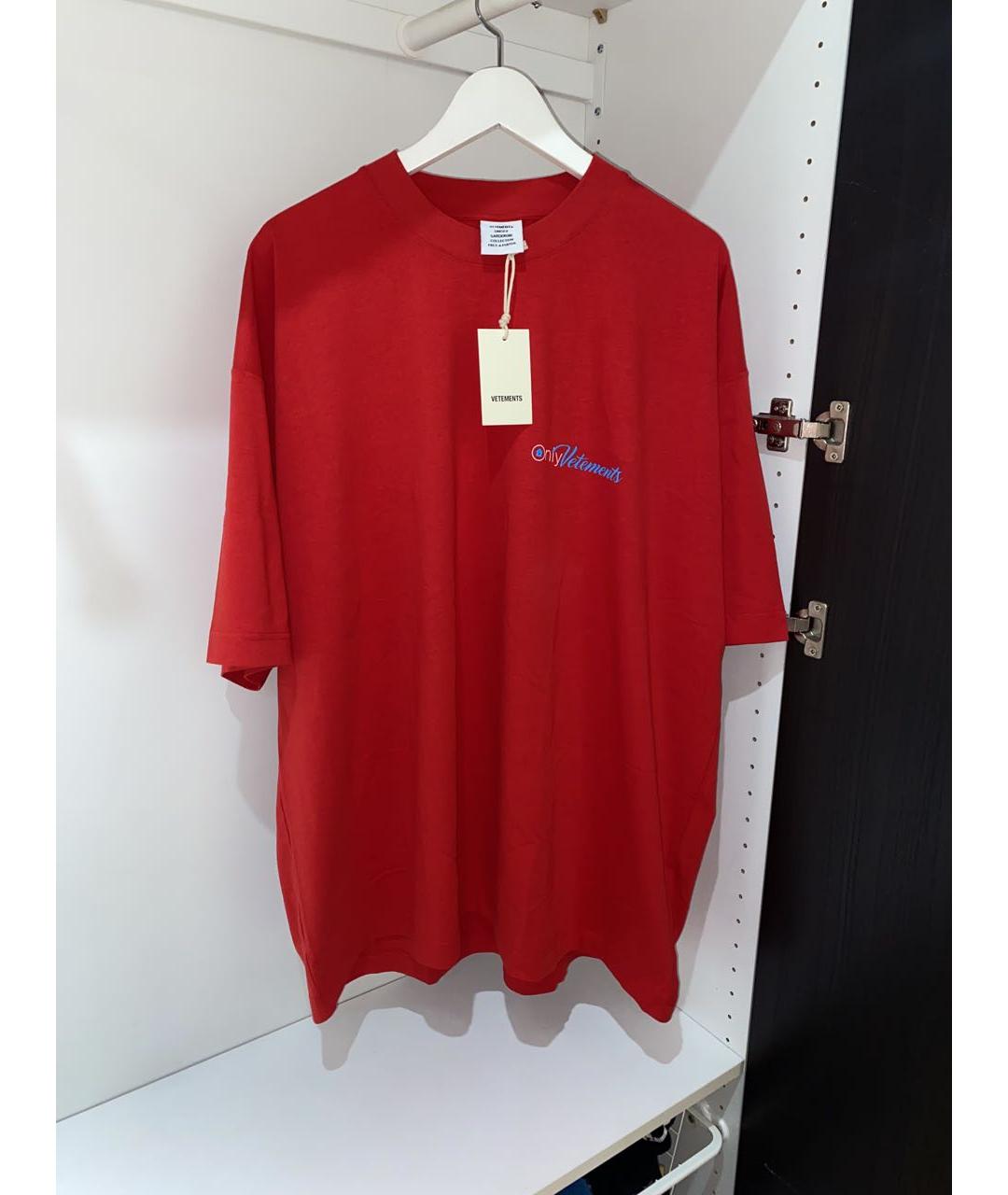 VETEMENTS Красная хлопковая футболка, фото 8