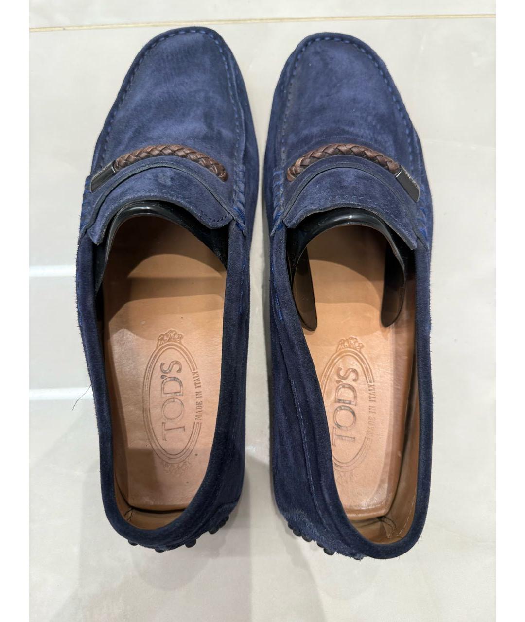 TOD'S Темно-синие замшевые мокасины, фото 3