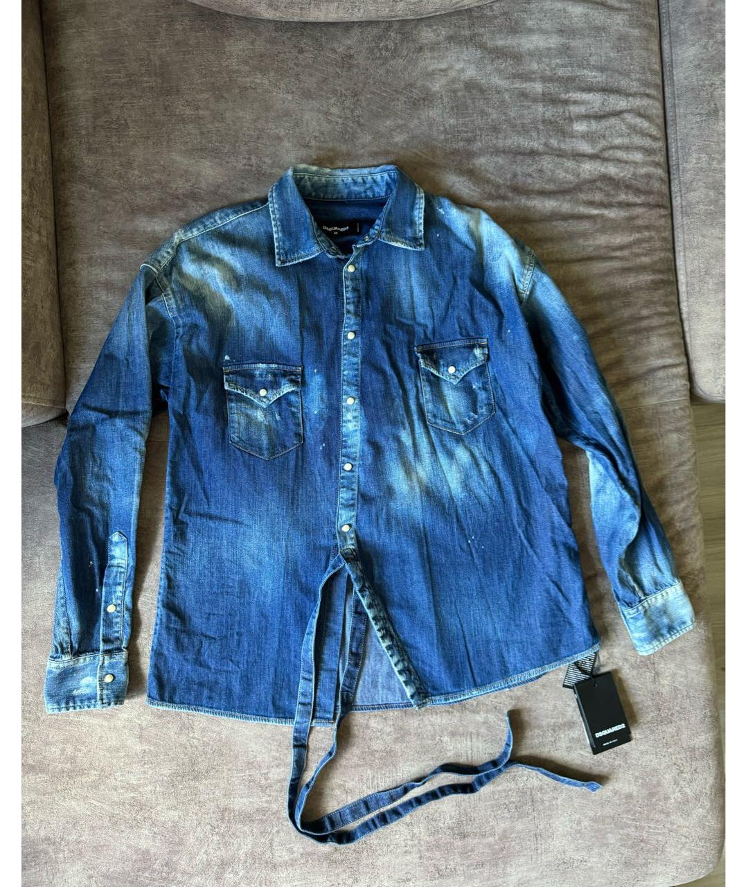 DSQUARED2 Синяя деним рубашка, фото 3
