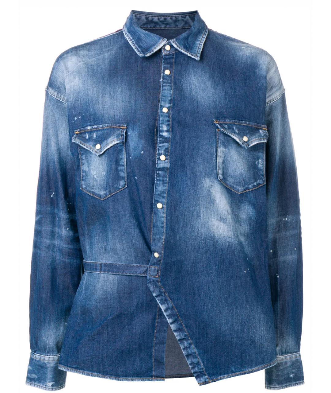 DSQUARED2 Синяя деним рубашка, фото 1