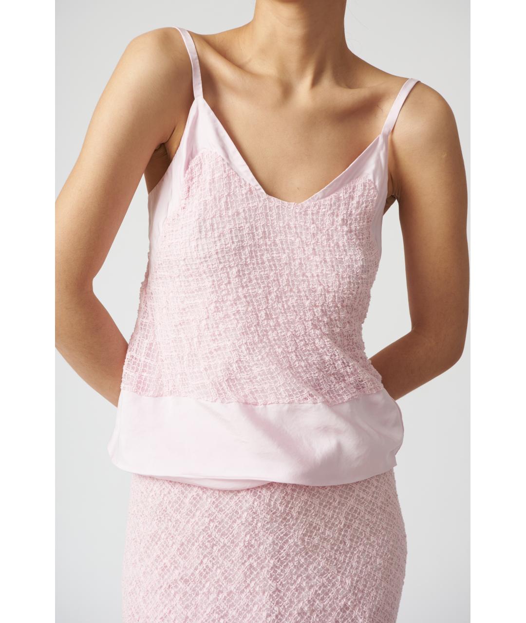 JIL SANDER Розовая хлопковая майка, фото 3