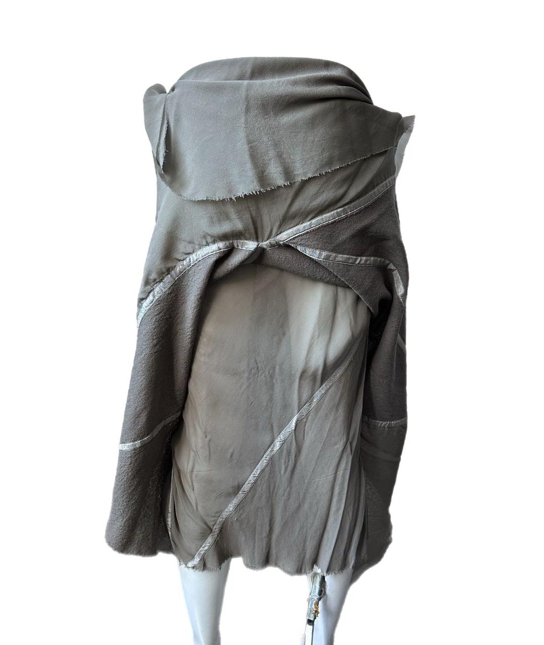 RICK OWENS Антрацитовая шелковая юбка макси, фото 4