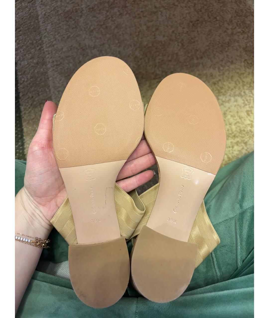 GIANVITO ROSSI Бежевые кожаные босоножки, фото 3