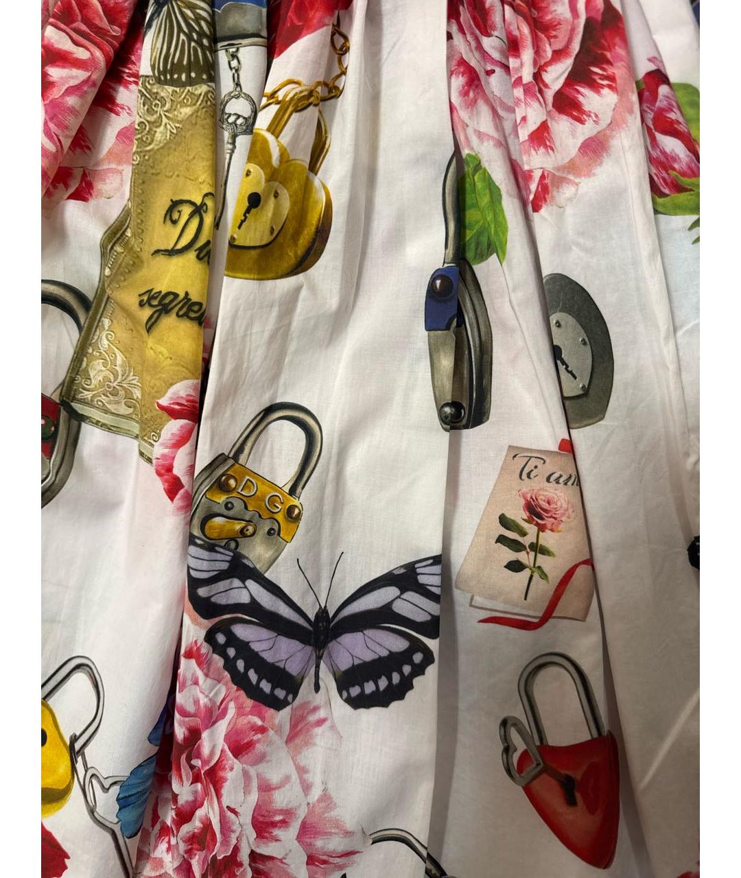 DOLCE&GABBANA Мульти хлопковая юбка миди, фото 4