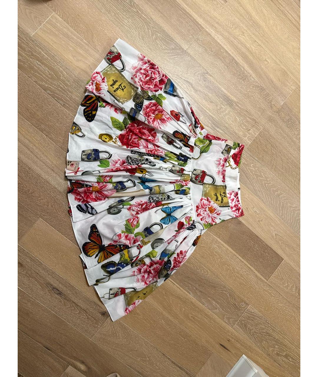 DOLCE&GABBANA Мульти хлопковая юбка миди, фото 5
