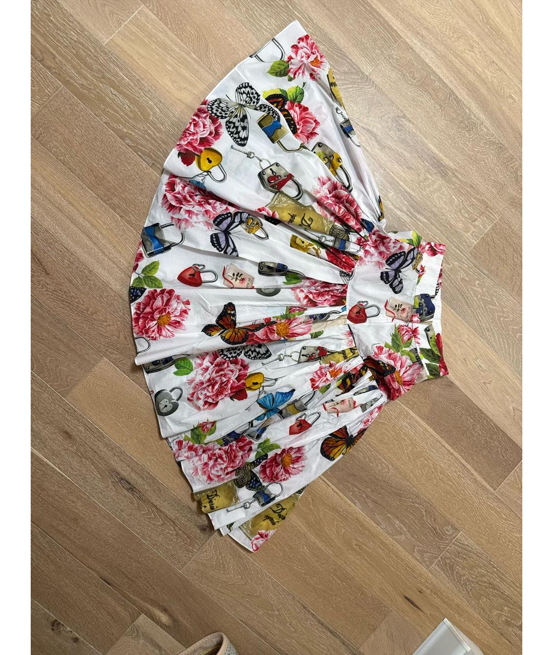 DOLCE&GABBANA Мульти хлопковая юбка миди, фото 2